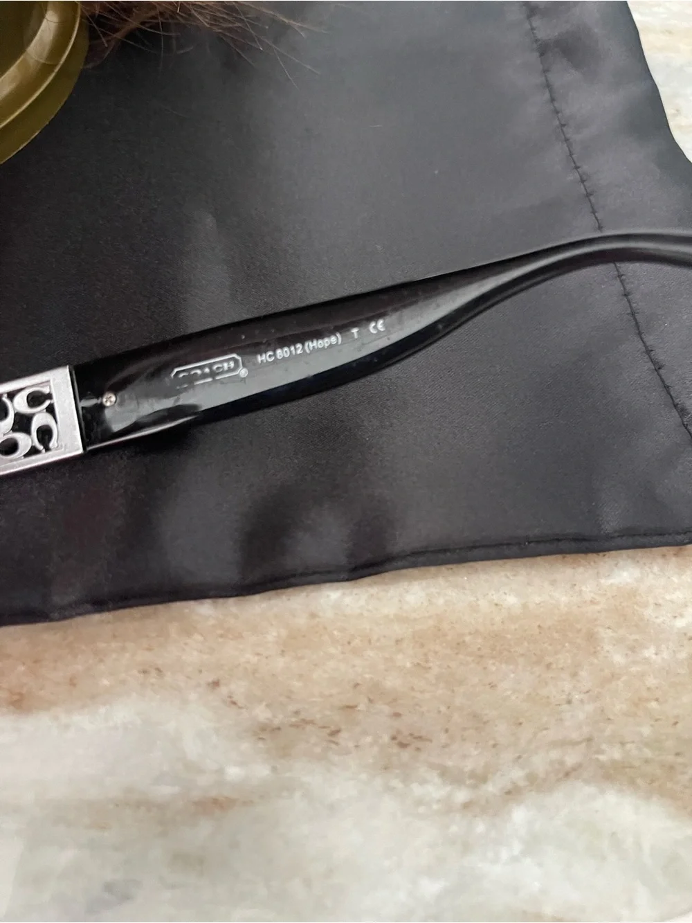 Coach Black Sunglasses with Silver Decorative Temples
